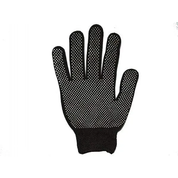 Рукавички робочі нейлонові мікроточка чорні