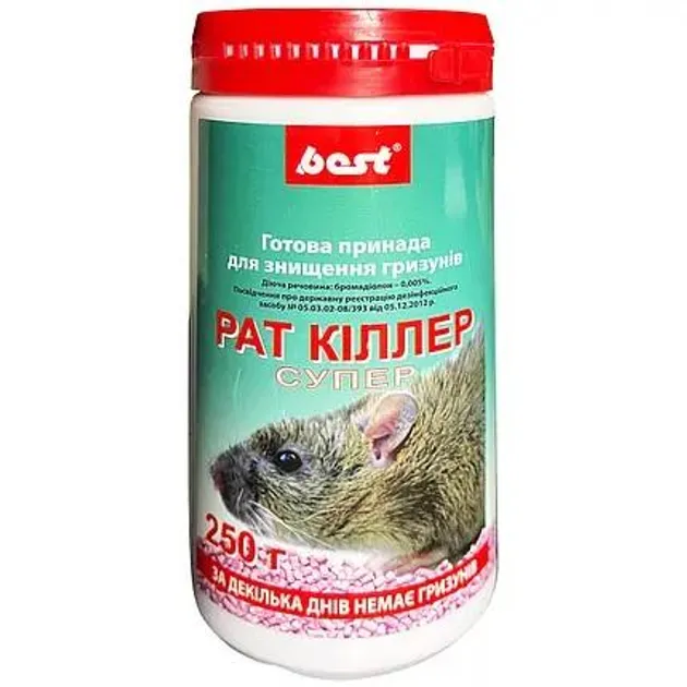 Родентицид для знищення щурів і мишей «Рат Кіллер» (Rat Killer)