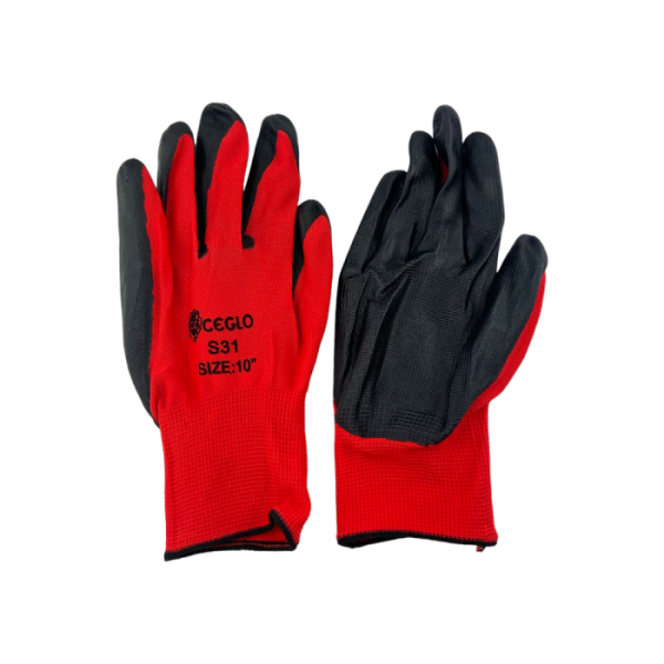 Рукавиці робочі прорезинені червоні